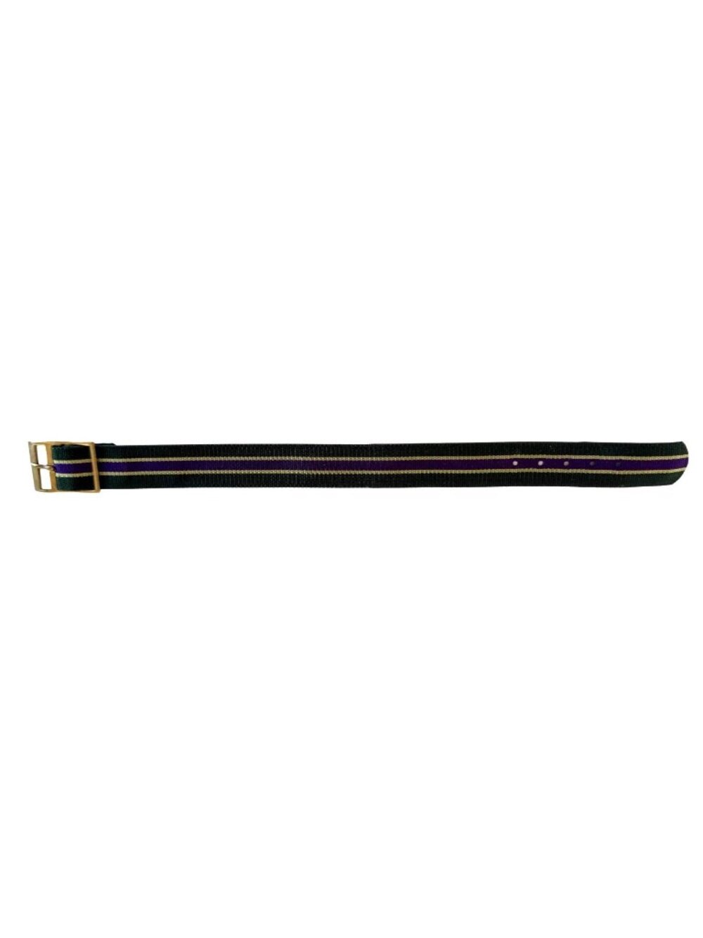 Vintage Striped Perlon Unused Single Pass Field Watch Band 1960-70s green purple